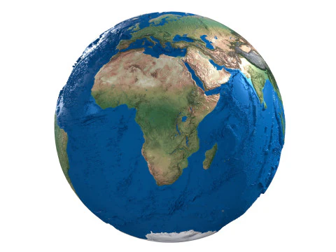 Earth No Cloud Globe 3D Model