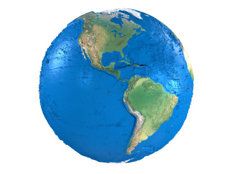 Earth No Cloud Globe 3D Model