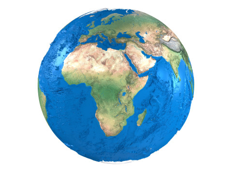 Earth No Cloud Globe 3D Model