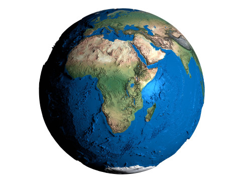 Earth No Cloud Globe 3D Model