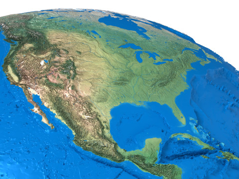 Earth No Cloud Globe 3D Model
