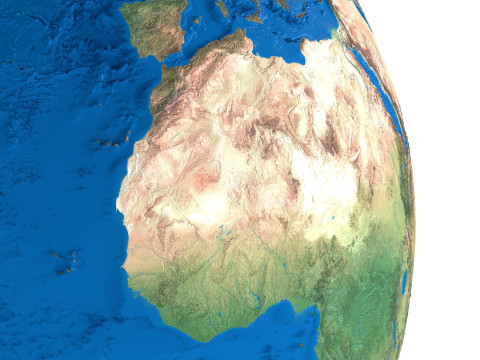Earth No Cloud Globe 3D Model