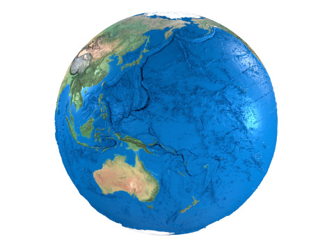 Earth No Cloud Globe 3D Model