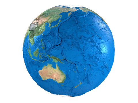 Earth No Cloud Globe 3D Model