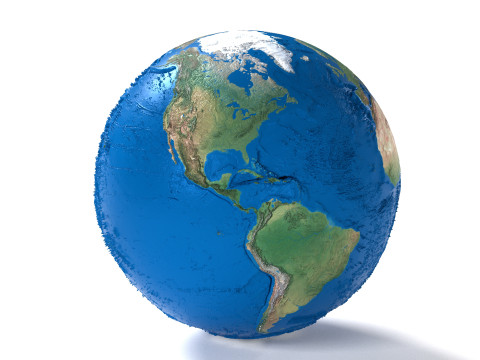 Earth No Cloud Globe 3D Model
