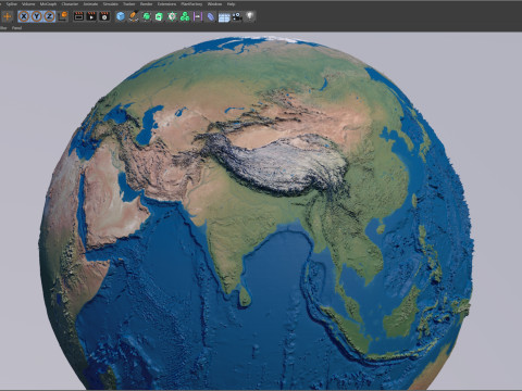 Earth No Cloud Globe 3D Model