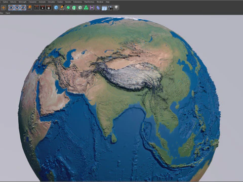 Earth No Cloud Globe 3D Model