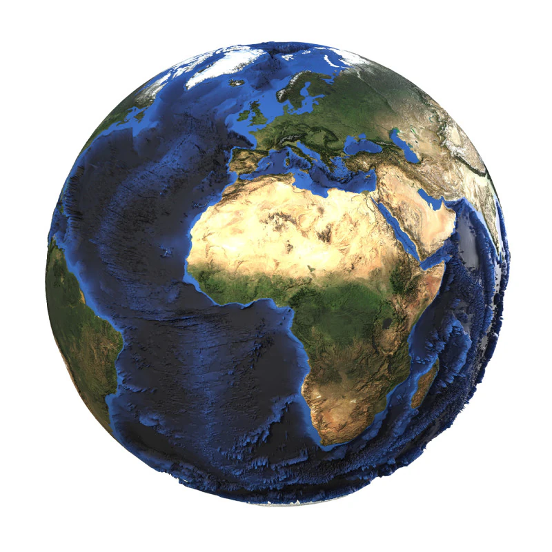 Earth Natural Globe 3D Model .c4d .max .obj .3ds .fbx .stl .blend 