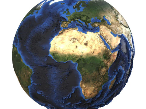 D&uuml;nya Doğal K&uuml;re 3D Model