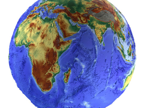 Earth Shaded Natural Globe 3D Model