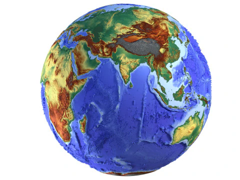 Earth Shaded Natural Globe 3D Model