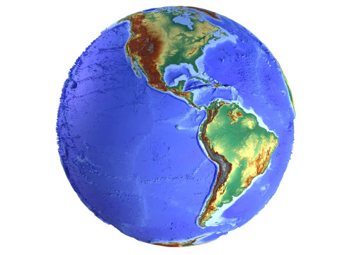 Earth Shaded Natural Globe 3D Model