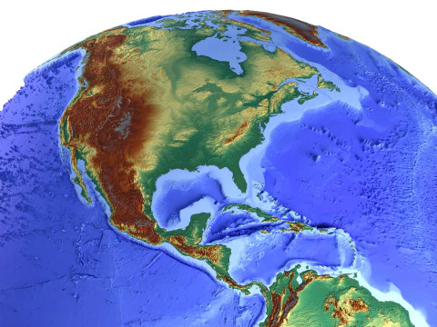 Earth Shaded Natural Globe 3D Model