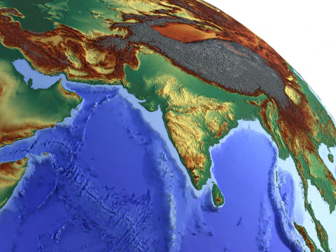 Earth Shaded Natural Globe 3D Model