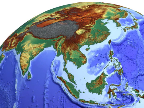 Earth Shaded Natural Globe 3D Model