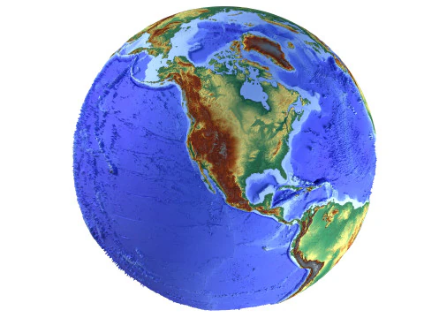 Earth Shaded Natural Globe 3D Model