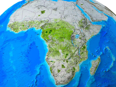 Earth Map Globe 3D Model