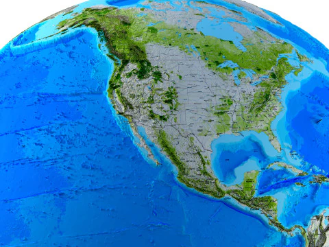 Globo do Mapa da Terra Modelo 3D