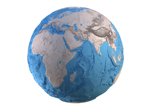 Earth Clay Shaded Globe 3D Model