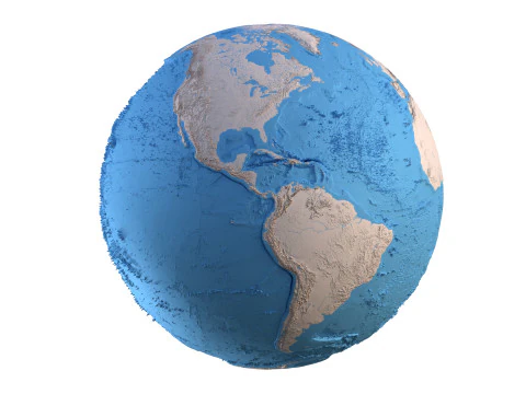 Earth Clay Shaded Globe 3D Model