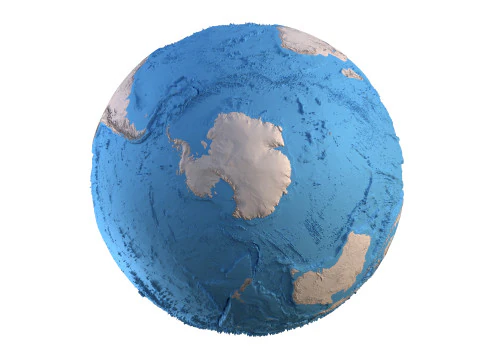 Earth Clay Shaded Globe 3D Model
