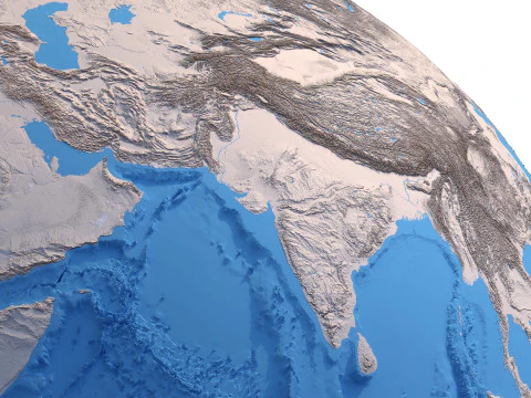 Earth Clay Shaded Globe 3D Model