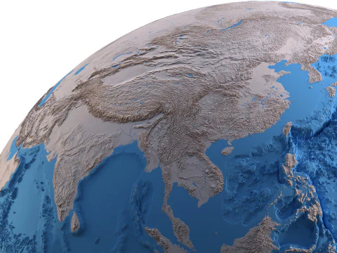 Earth Clay Shaded Globe 3D Model