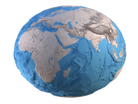 Earth Clay Shaded Globe 3D Model