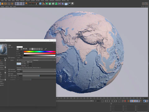 Earth Clay Shaded Globe 3D Model