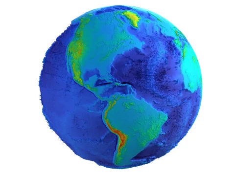 Earth Height Shaded Globe 3D Model
