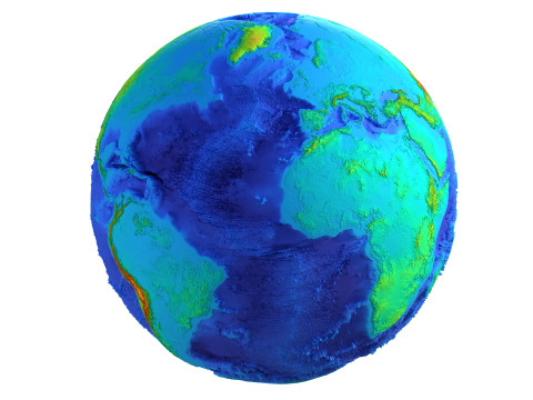 Earth Height Shaded Globe Model 3D