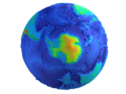 Earth Height Shaded Globe Model 3D