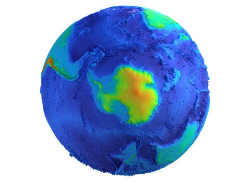 Earth Height Shaded Globe 3D Model