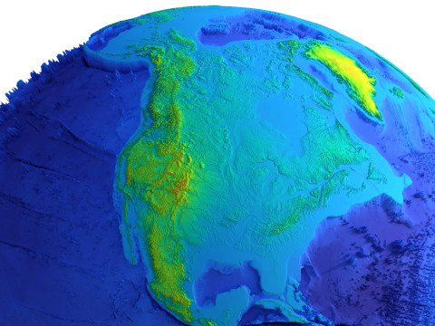 Earth Height Shaded Globe Model 3D
