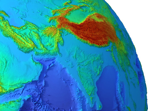Earth Height Shaded Globe Model 3D