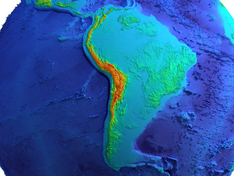 Earth Height Shaded Globe Model 3D