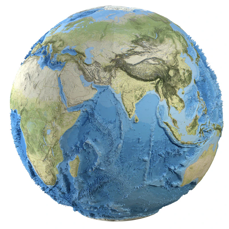 Earth Geographic Globe 3D Model .c4d .max .obj .3ds .fbx .stl .blend 