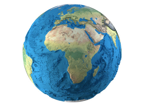 Earth Physical Map Globe Modèle 3D