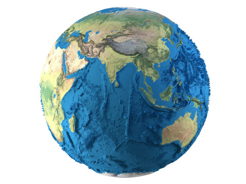 Earth Physical Map Globe Modèle 3D