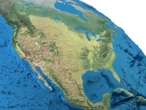 Earth Physical Map Globe Modèle 3D
