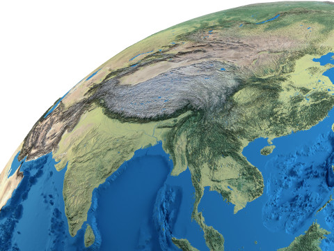 Earth Physical Map Globe Modèle 3D