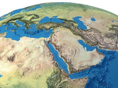 Фізична карта Землі Глобус 3D Модель