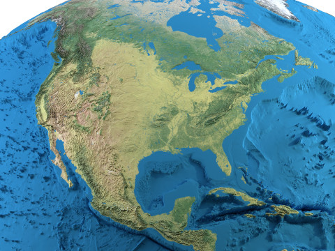 Earth Physical Map Globe Modèle 3D
