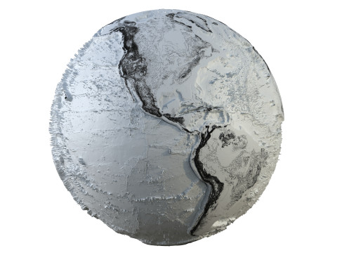 Earth Contours Map Globe 3D Модель