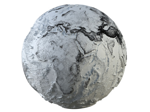 Earth Contours Map Globe 3D Модель