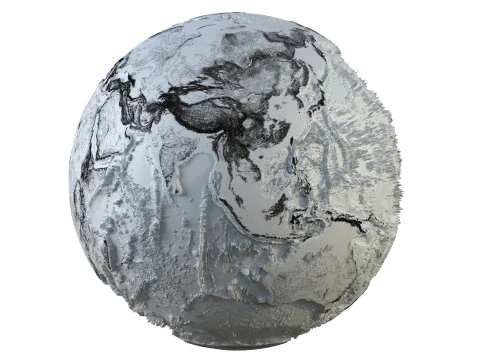 Mapa kontur&oacute;w ziemi Model 3D