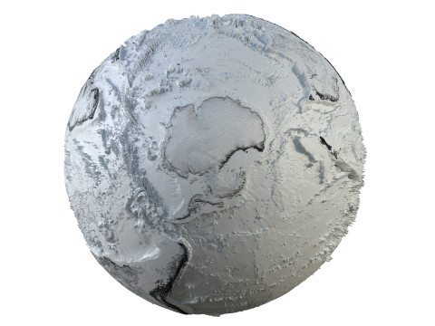Earth Contours Map Globe 3D Модель