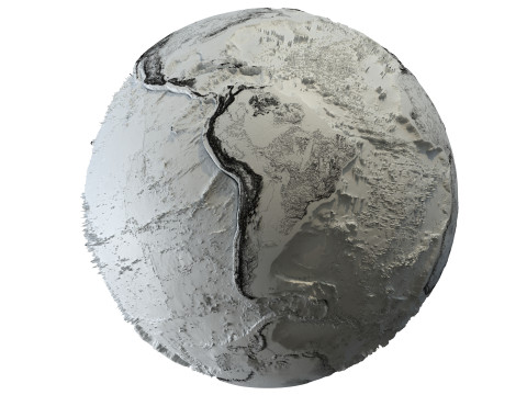 Earth Contours Map Globe 3D Модель