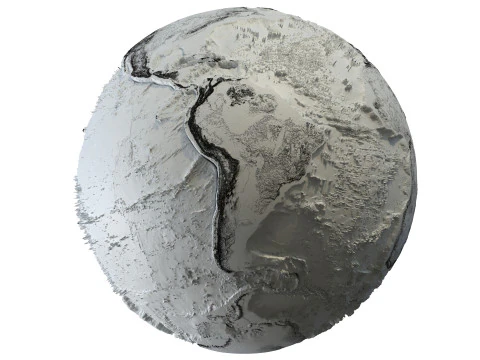 Mapa kontur&oacute;w ziemi Model 3D