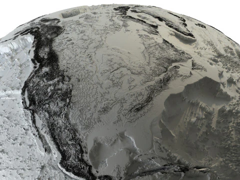 Mapa kontur&oacute;w ziemi Model 3D